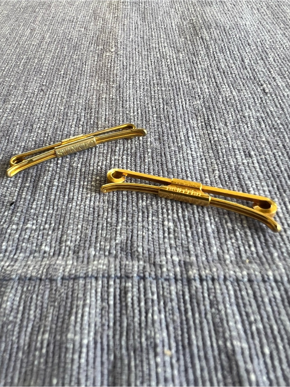 Vintage Swank Gold Tone Tie Bars (Set of 2)